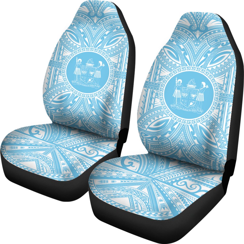 Fiji Car Seat Cover - Fiji Coat Of Arms Polynesian Flag Color - Polynesian Pride