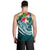 Kosrae Polynesian Men's Tank Top - Summer Plumeria (Turquoise) - Polynesian Pride