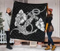 Anchor White Poly Tribal Premium Quilt - Polynesian Pride