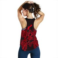 Guam Polynesian Women Tank Top Map Red - Polynesian Pride