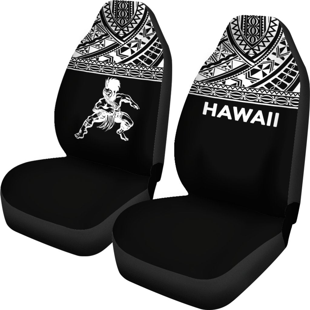 Hawaii Car Seat Covers - Polynesian Warriors Tattoo Horizontal Black - Polynesian Pride