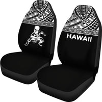 Hawaii Car Seat Covers - Polynesian Warriors Tattoo Horizontal Black - Polynesian Pride