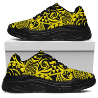 Polynesian Kakau Turtle Yellow Chunky Sneakers - Polynesian Pride
