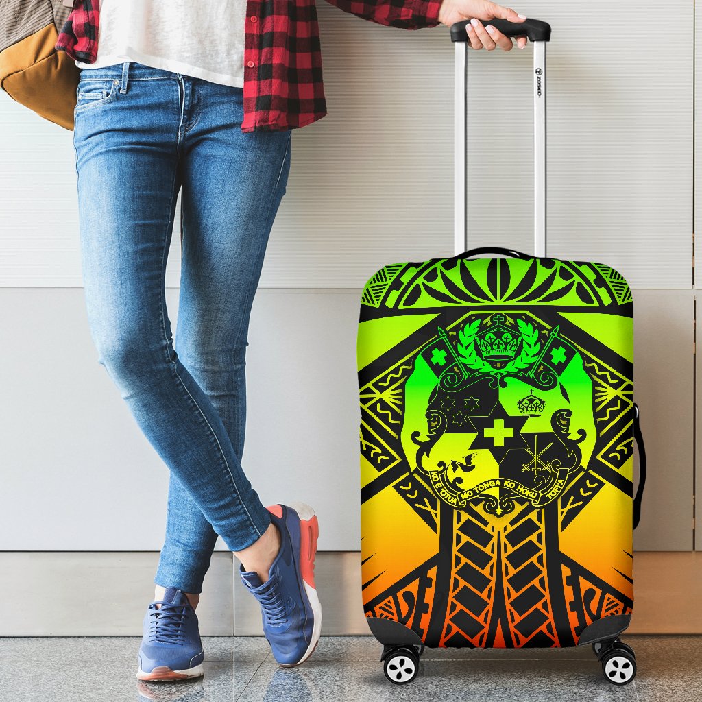 Tonga Polynesian Luggage Covers - Tonga Reggae Seal with Polynesian tattoo Reggae - Polynesian Pride