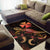 Wallis And Futuna Polynesian Area Rugs - Turtle With Blooming Hibiscus Gold - Polynesian Pride