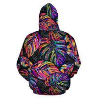Palm Leaves All Over Hoodie Neon Color - Polynesian Pride