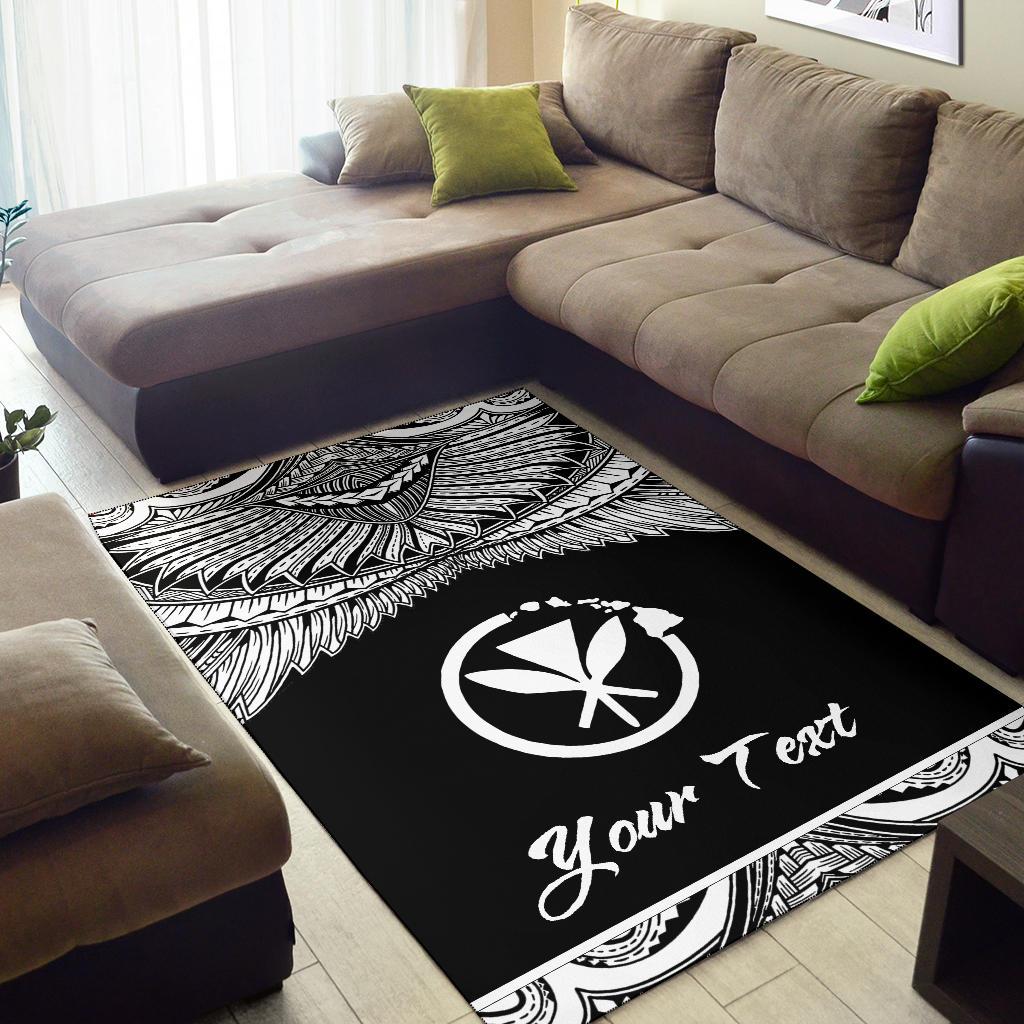 Hawaii Polynesian Custom Personalised Area Rug - Hawaii Pride White Version - Polynesian Pride