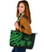 Marshall Islands Large Leather Tote Bag - Tentacle Turtle Green - Polynesian Pride