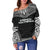 French Polynesia Polynesian Chief Women's Off Shoulder Sweater - Black Version - Polynesian Pride