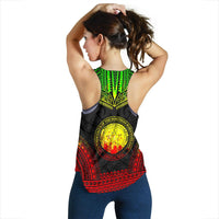 Northern Mariana Islands Women's Racerback Tank - Polynesian Chief Reggae Version - Polynesian Pride