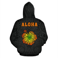 Polynesian Kakau Aloha Hula Girl Hibiscus Hawaii Hoodie - Polynesian Pride