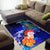 Tahiti Custom Personalised Area Rug - Humpback Whale with Tropical Flowers (Blue) - Polynesian Pride