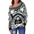 Polynesian Off Shoulder Sweaters - Guam Flag, Seal with Maui Moana Tattoo - Polynesian Pride