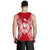 French Polynesia Polynesian Men Tank Top Map Red White - Polynesian Pride