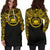 Samoa Women Hoodie Dress - Samoa Coat Of Arms Polynesian Gold Black - Polynesian Pride