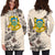 Tuvalu Hoodie Dress - Tuvalu Coat Of Arms & Beige Hibiscus - Polynesian Pride