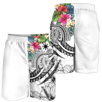 The Philippines Men's Shorts - Summer Plumeria (White) - Polynesian Pride