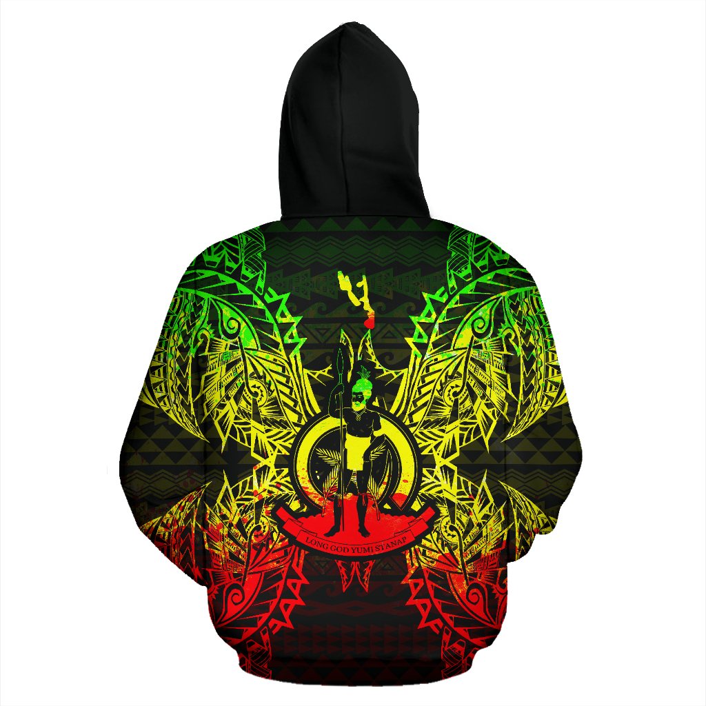 Vanuatu Polynesian ll Over Hoodie Map Reggae - Polynesian Pride
