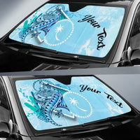 Chuuk State Auto Sun Shades - Custom Personalised Polynesian Turtle Under The Sea - Polynesian Pride