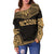 Austral Islands Polynesian Chief Women's Off Shoulder Sweater - Gold Version - Polynesian Pride