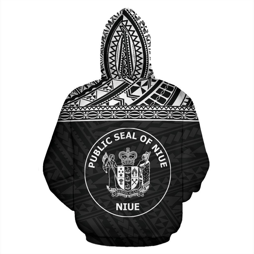 Niue Polynesian Custom Hoodie Horizontal Black - Polynesian Pride
