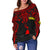 Polynesian Hawaii Off Shoulder Sweater - Polynesian Whale Tail - Polynesian Pride