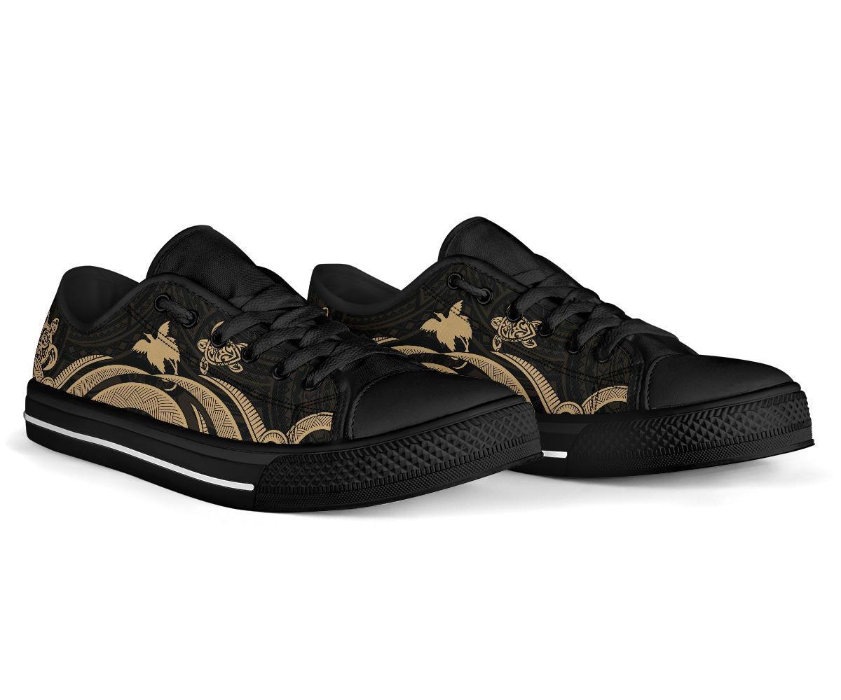 Papua New Guinea Low Top Canvas Shoes - Gold Tentacle Turtle - Polynesian Pride