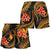 Yap Micronesian Women Shorts - Gold Plumeria - Polynesian Pride