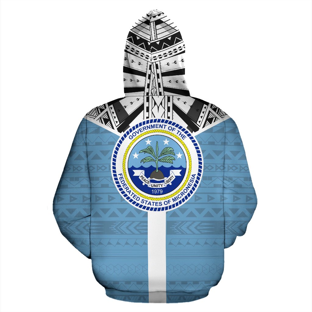Federated States of Micronesia All Over Zip up Hoodie Micronesian Homeland - Polynesian Pride