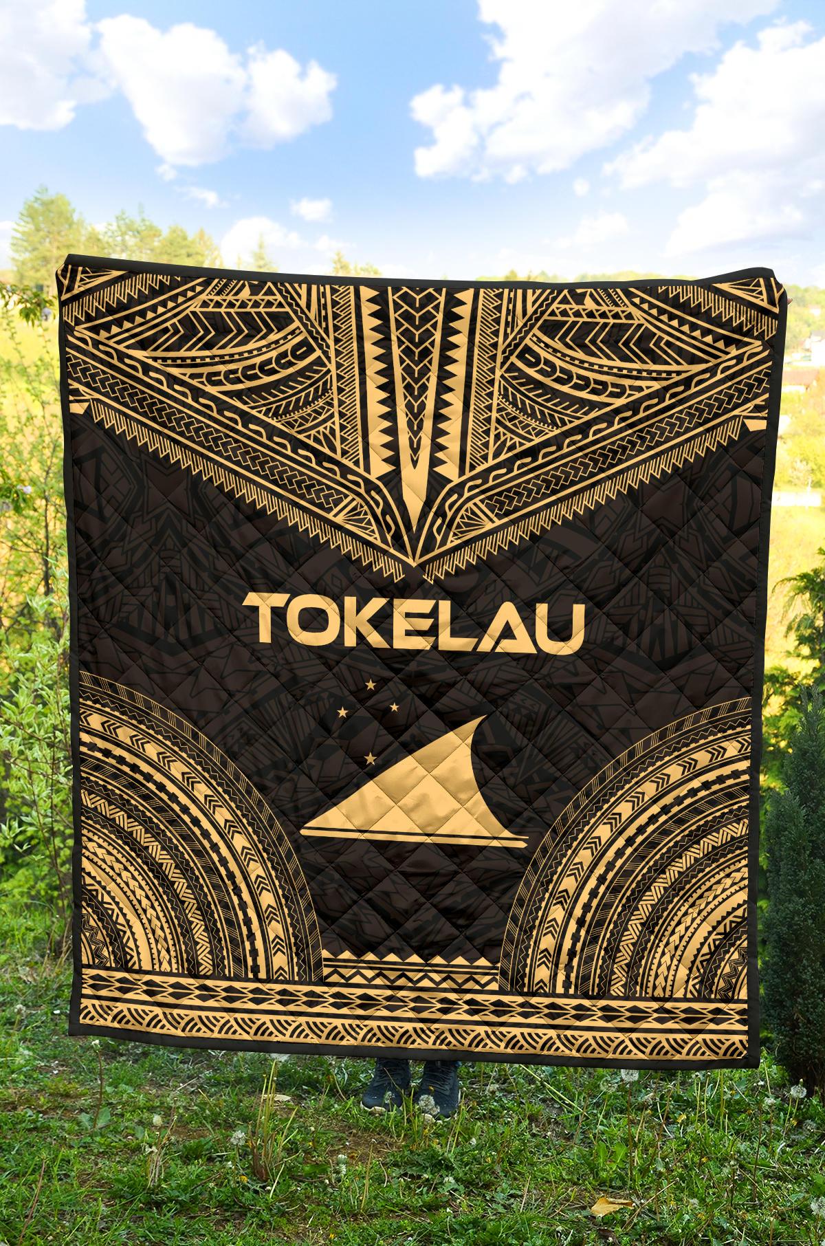 Tokelau Premium Quilt - Tokelau Flag Polynesian Chief Gold Version - Polynesian Pride