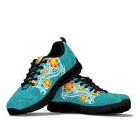 Hawaii Polynesian Hibiscus Sneakers - JVT Style - Cyan - Polynesian Pride