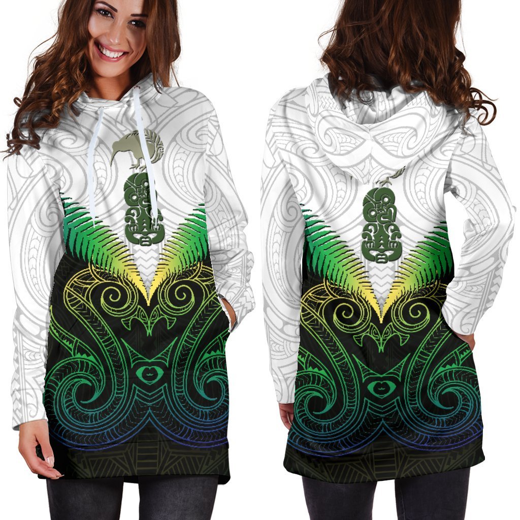 Maori Manaia New Zealand Women Hoodie Dress Rasta - Polynesian Pride