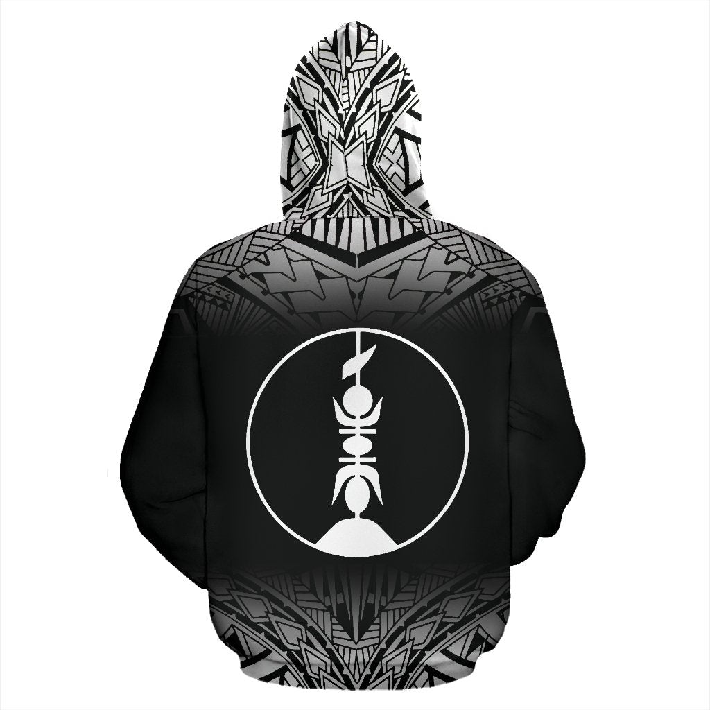 New Caledonia All Over Custom Hoodie Black Fog Style - Polynesian Pride