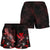 Hawaii Polynesian Women's Shorts - Turtle With Blooming Hibiscus Red - Polynesian Pride