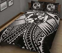 Tonga Polynesian Quilt Bet Set - Tonga White Seal with Polynesian tattoo - Polynesian Pride