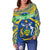 Solomon Islands Off Shoulder Sweater Simple Coat Of Arms Rugby - Polynesian Pride