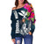 Hawaii Off Shoulder Sweater - Polynesian Hibiscus with Summer Vibes - Polynesian Pride