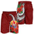 Tahiti Polynesian Men Shorts - Hibiscus Coat of Arm Red - Polynesian Pride