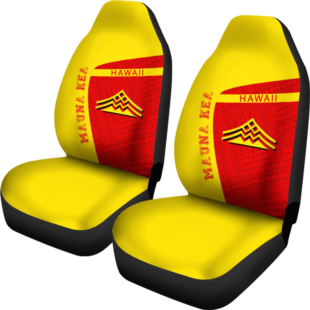 Hawaii Mauna Kea Polynesian Sport Car Seat Cover - Premium Style Universal Fit Yellow - Polynesian Pride