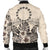 Cook Islands Men's Bomber Jacket - The Beige Hibiscus - Polynesian Pride