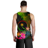 Chuuk Polynesian Personalised Men's Tank Top - Hibiscus and Banana Leaves - Polynesian Pride