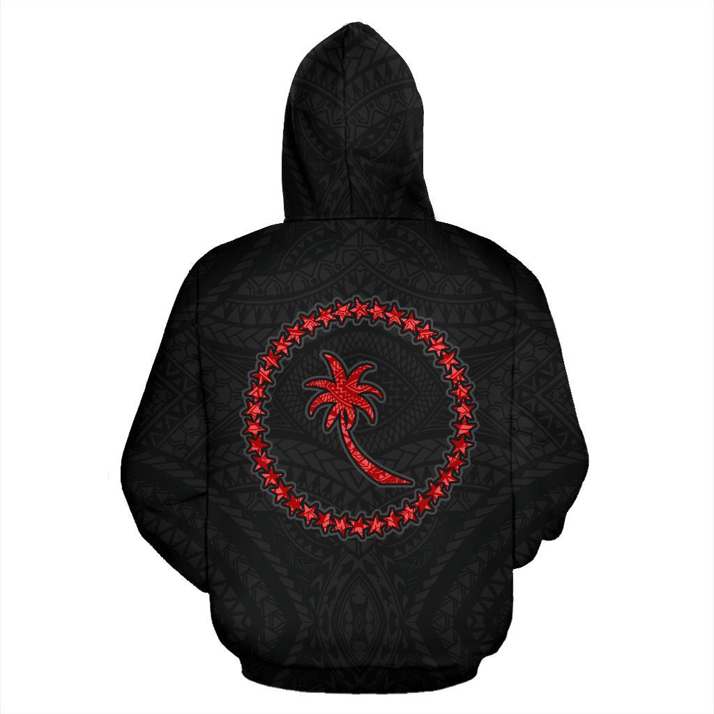 Chuuk Zip up Hoodie Micronesia Chuukese Warrior Red - Polynesian Pride