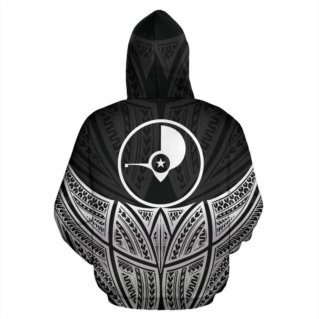 Yap Polynesian Zip up Hoodie Black Pride Map and Seal - Polynesian Pride