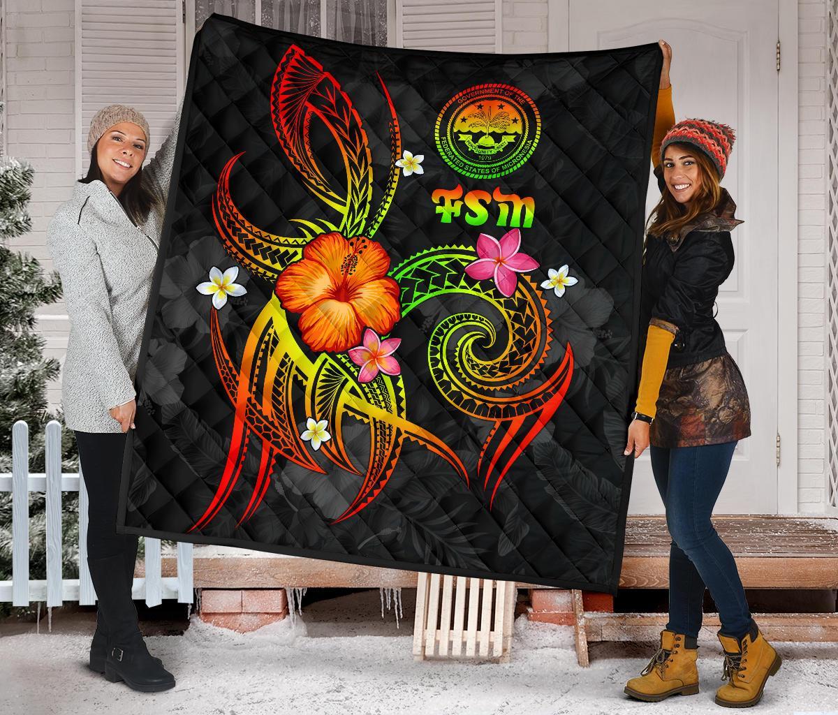 Federated States of Micronesia Polynesian Premium Quilt - Legend of FSM (Reggae) - Polynesian Pride