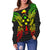 Kosrae Polynesian Shoulder Sweater Map Reggae - Polynesian Pride