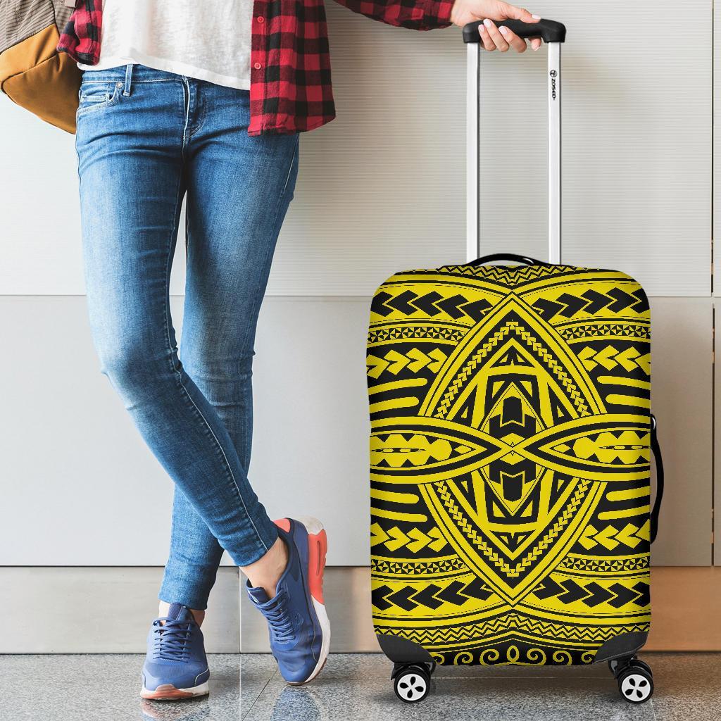 Polynesian Seamless Yellow Luggage Covers Yellow - Polynesian Pride