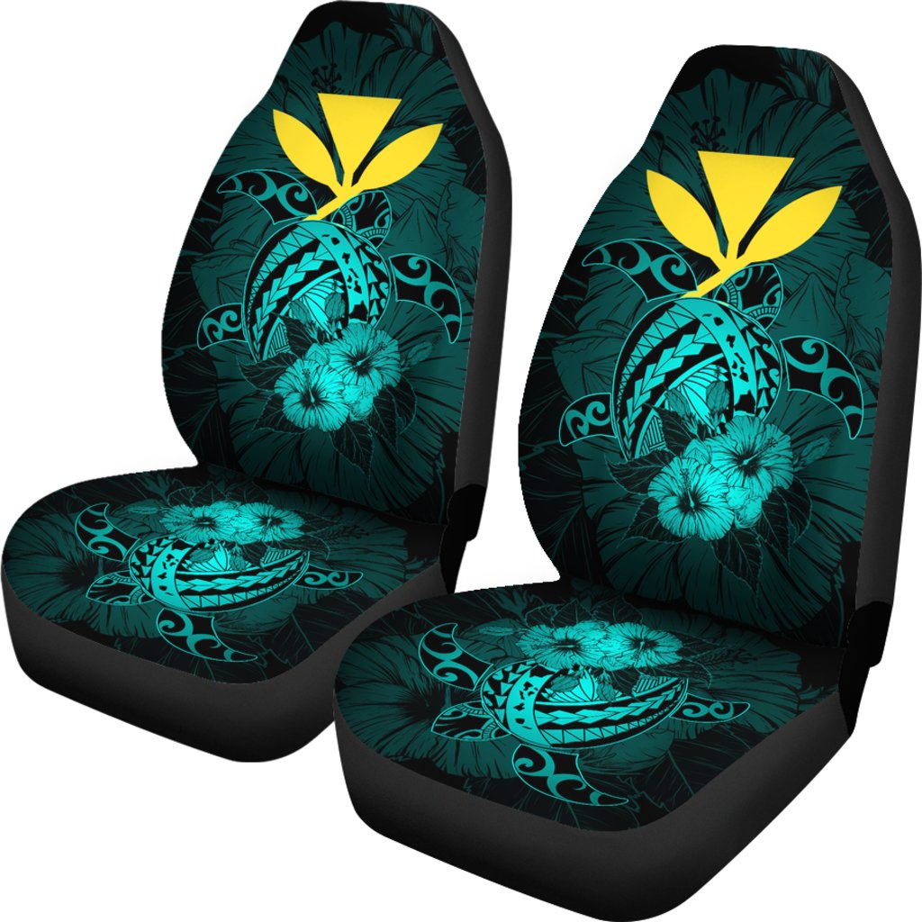 Hawaii Hibiscus Car Seat Cover - Harold Turtle - Turquoise Universal Fit Blue - Polynesian Pride