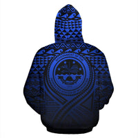 Federated States of Micronesia All Over Zip up Hoodie Lift up Blue - Polynesian Pride