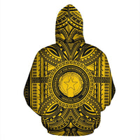 Northern Mariana Islands ll Over Hoodie Northern Mariana Islands Coat of rms Polynesian Gold Black - Polynesian Pride