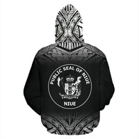 Niue All Over Hoodie Fog Black Style - Polynesian Pride